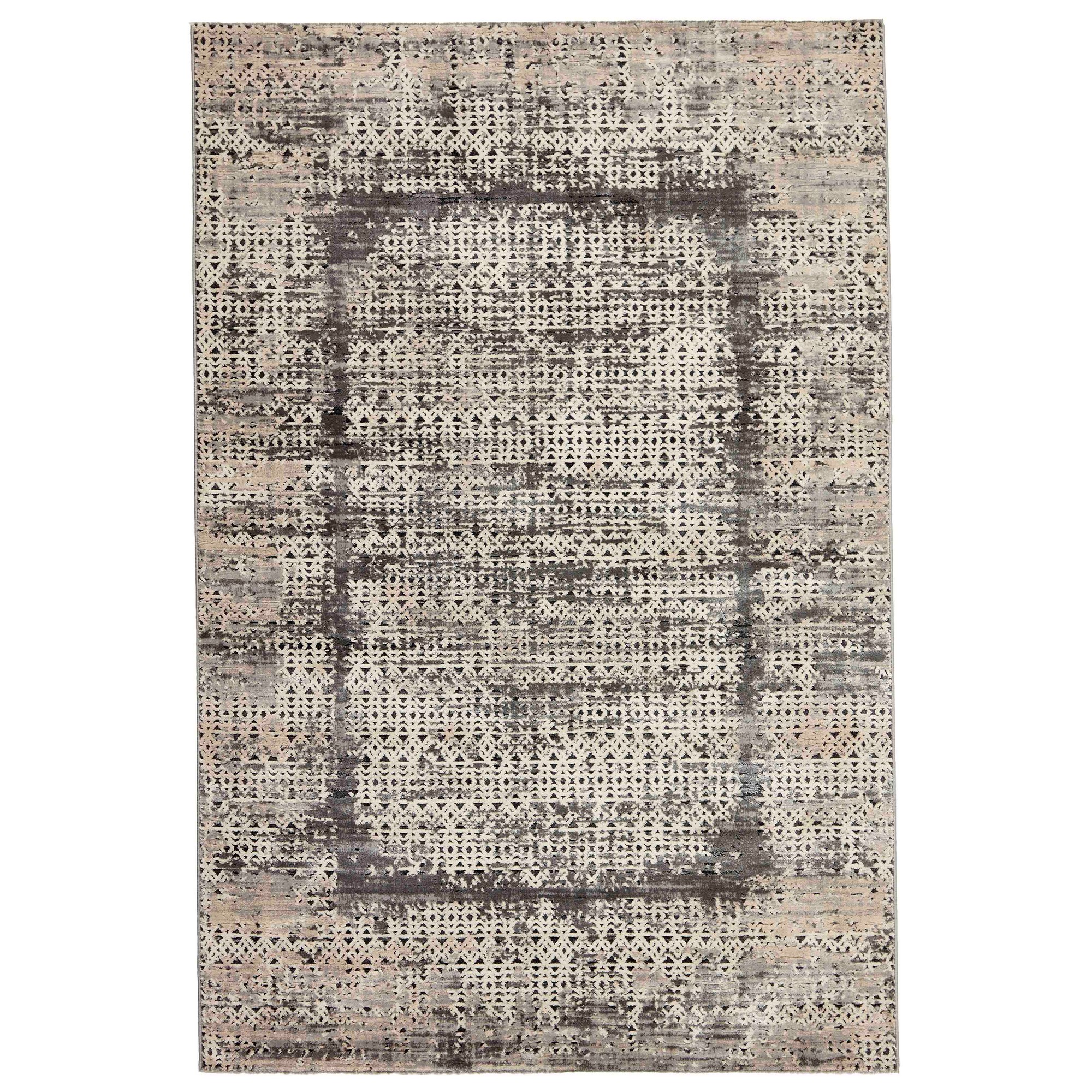 Noble Modern Abstract 7355a Zhx12 Rug In Charcoal Cream